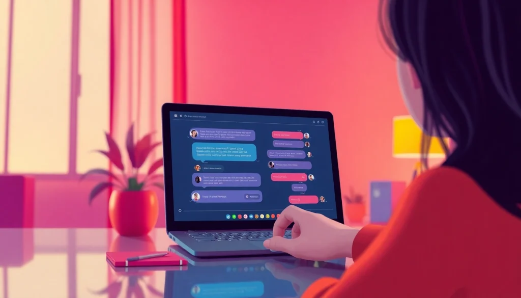 Engaging interaction with an AI chat porn interface on a sleek digital platform.